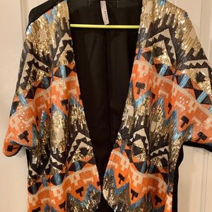 Aztec Sequin Kimono